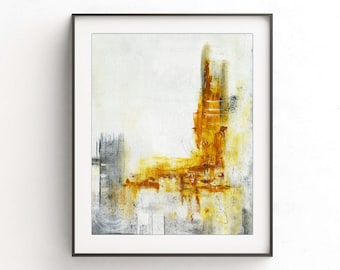 Download immediato di stampabile arti arte astratta stampa raw stampa home decor Galleria immagini pittura bianca gialla parete arredamento moderno design print