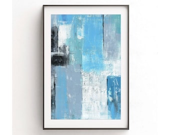 20 x 30 XL print digital download printable wall decor blue white print abstract print modern art home decor interior design artwork