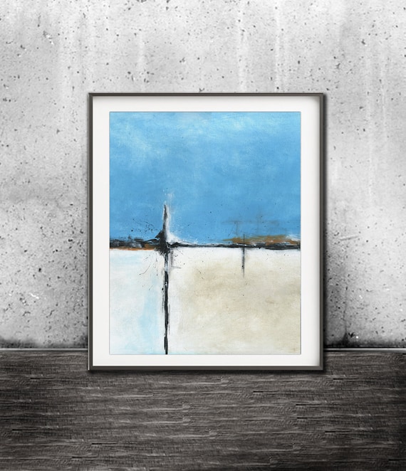 Decoracion De La Pared De Arena Azul De Arte Imprimible Etsy