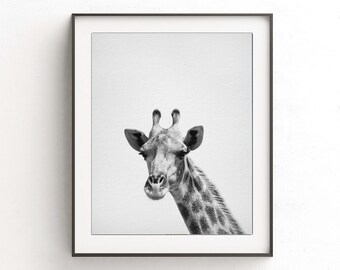 Giraffe print black and white animal print giraffe wall art nursery print printable nursery decor safari digital download minimalist