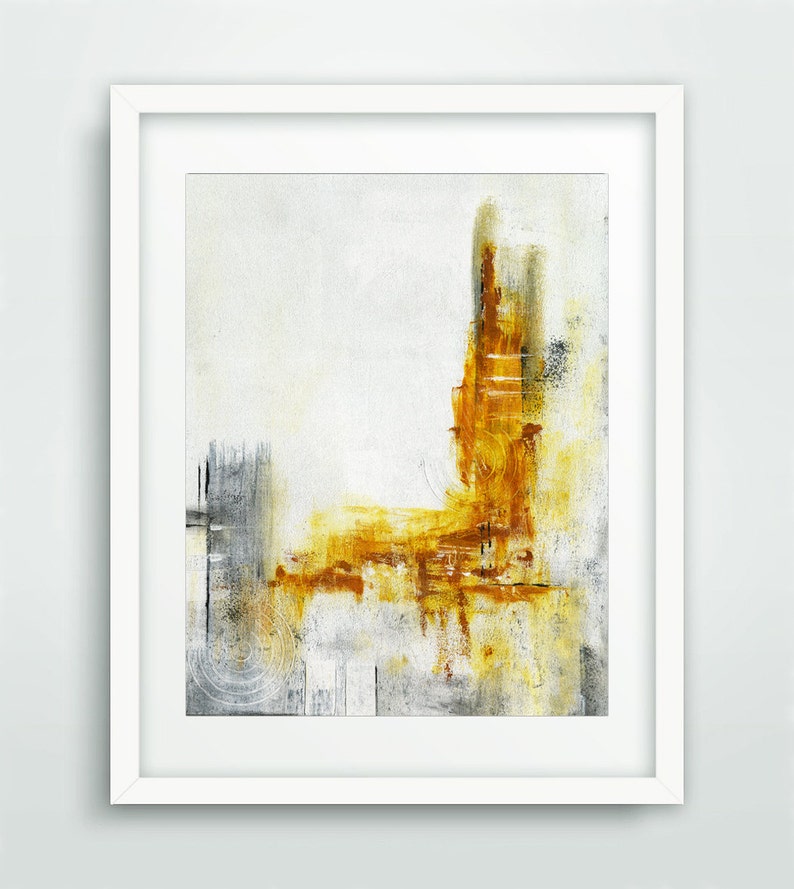 Instant download printable art abstract print raw art print yellow white painting wall decor modern print design artwork home decor gallery image 2