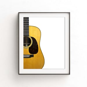 Guitar print acoustic printable wall art instant download musician gift home decor music room poster