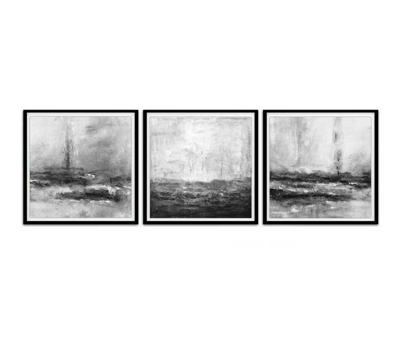 Set of 3 Prints Digital Downloadable Art Triptych Prints for Office Square Printable Wall Art