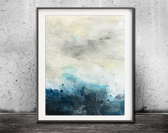 Stampa digitale download immediato paesaggio astratto stampa astratta dipinto blu arte decorazione da parete design moderno poster opera d'arte orizzonte