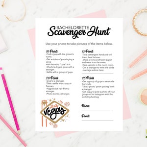 Bachelorette Scavenger Hunt Las Vegas Scavenger Hunt Bridesmaid Scavenger Hunt Bridal Party Scavenger Hunt