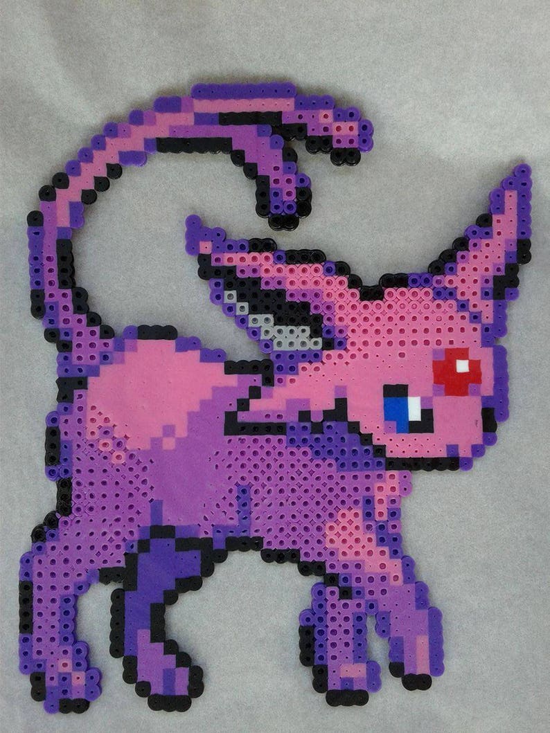 Espeon Perler Bead Kandi Necklace