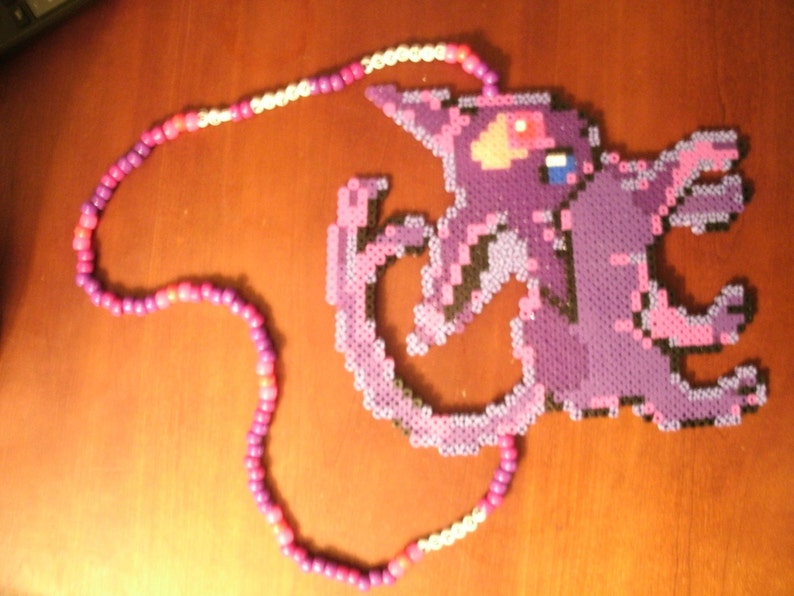 Espeon Perler Bead Kandi Necklace