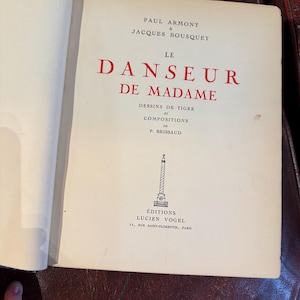 1921 Le Danseur de Madame- hardcover-signed by author Bousquet