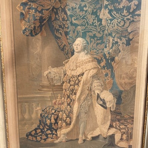 1790 Copperplate Engraving: French King Louis XVI, Framed