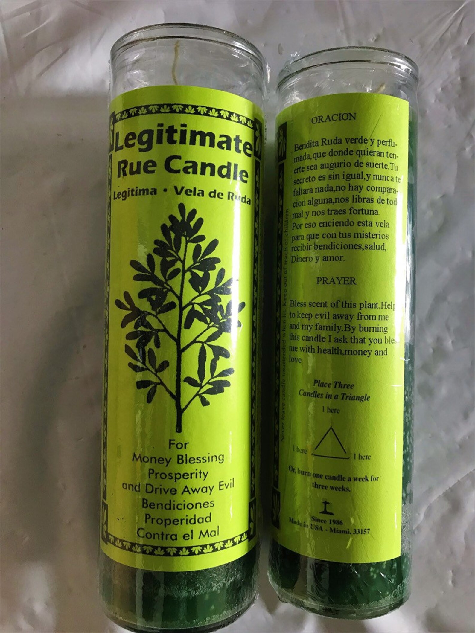 Rue Ruda Candle Green Powerful Aromatic 7 Day Veladora Indio Etsy