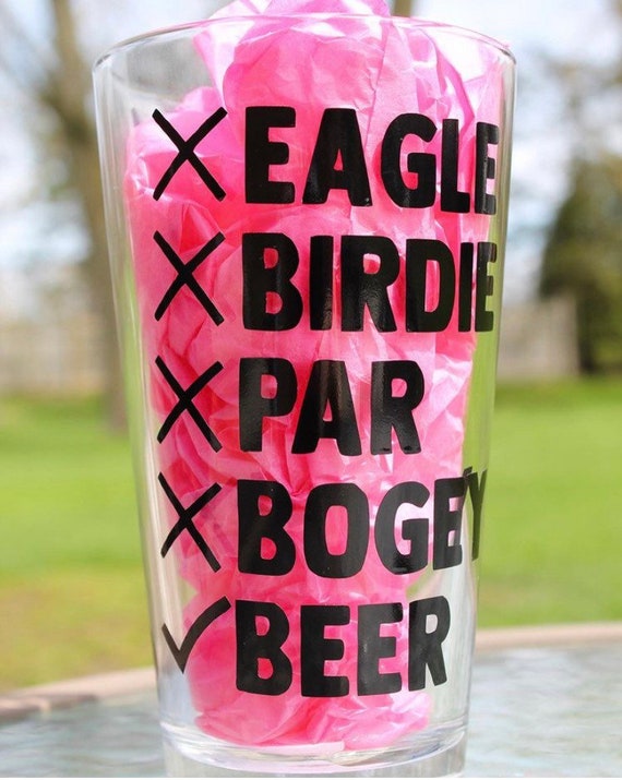 Customizable golfers beer pint glass. Perfect for yourself or Etsy