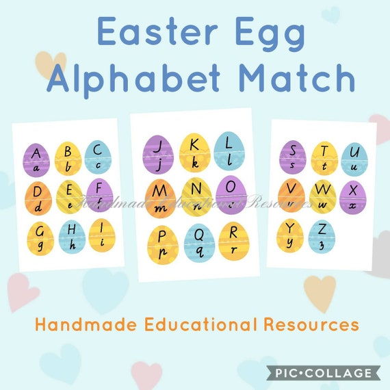 Digital Download Printable Easter Egg Alphabet Match/Puzzles