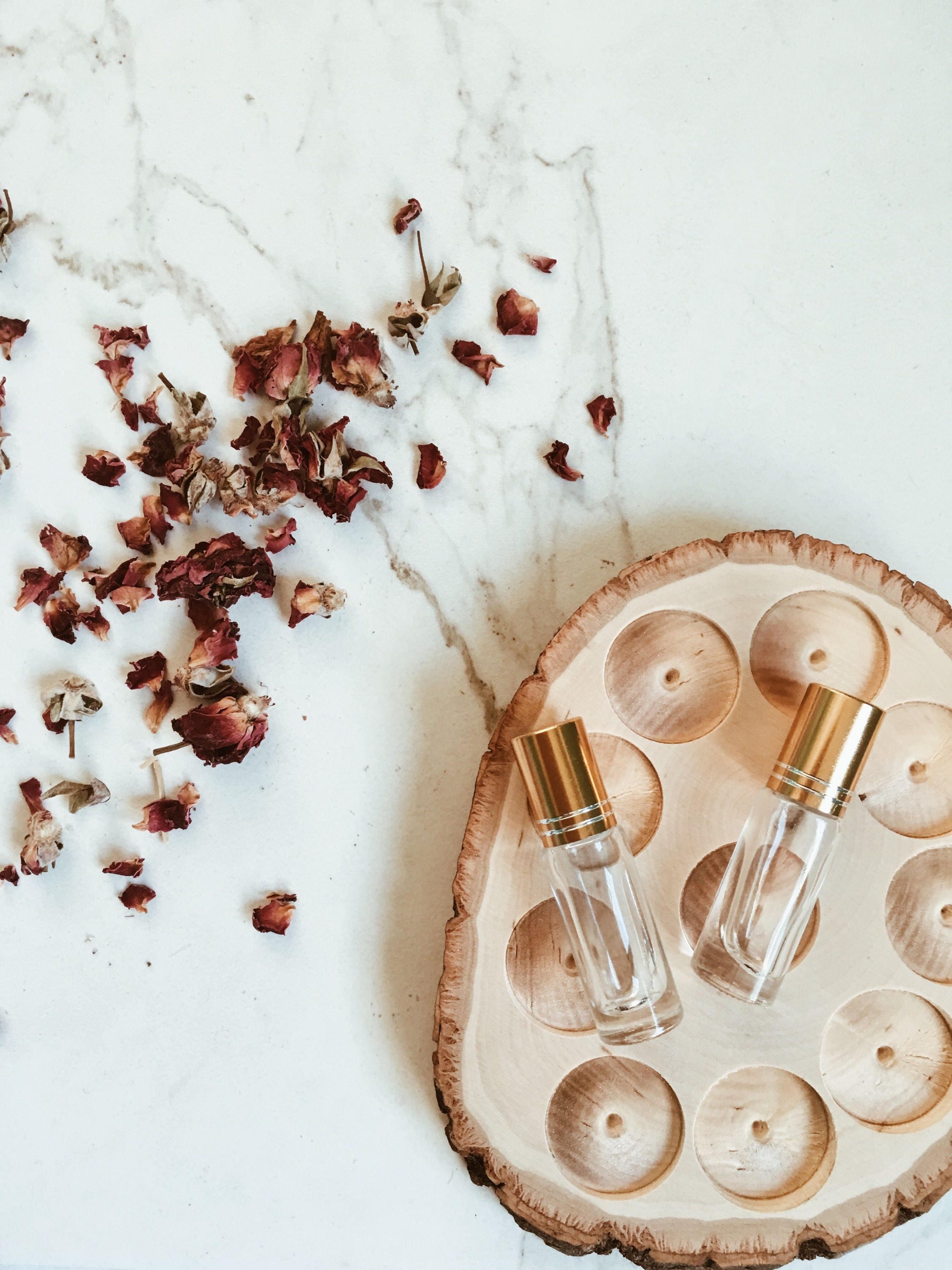 Walnut Essential Oil Wood Slice Organizer