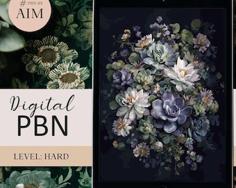 Enchanted Succulent Garden – Digital Paint by Numbers for tablet