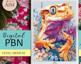 Crested Gecko - Digital Paint By Numbers for Tablet