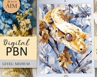 Crested Gecko - Digital Paint By Numbers for tablet
