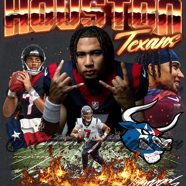 CJ Stroud 90's Style Graphic Design (Design Only) Texans | Houston | NFL | PNG High Res Image File | Transparent background