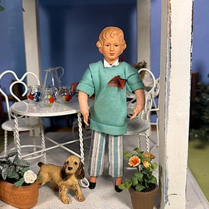 Caco Lady Doll, Mother, Woman, Miniature German Vintage from Late 1970&#39;s to 1990&#39;s for 1:12 Scale Dollhouse