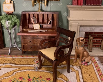 Miniature Lynnfield/Block House Dining Chair, Arm Chair with Pierced Back, Vintage 1940s-50s for 1:12 Dollhouse Scale