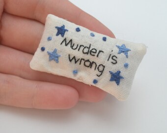 Pocket Calmer. Stitchy Profanity. Funny Gift. Lavender Sachet. Hand Embroidery. Lavender bag. Swear. Profanity. Rude Gifts.