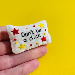 Pocket Calmer. Stitchy Profanity. Funny Gift. Lavender Sachet. Hand Embroidery. Lavender bag. Swear. Profanity. Rude Gifts.