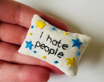 Bolsa de lavanda bordada a mano para la calma con malas palabras para aliviar el estrés