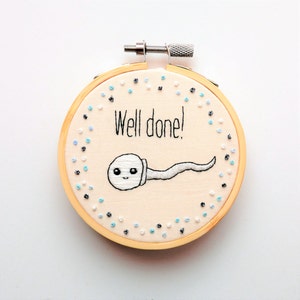 New Dad/New Baby/ Pregnancy Announcement/ Hand Embroidery 3 Inch Hoop Art/ Funny Pregnancy Gift MADE TO ORDER