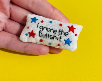 Sweary Naughty Lavender Scented Pocket Calmer with Hand Stitched Profanities - Funny Gift for Stress Relief and Relaxation