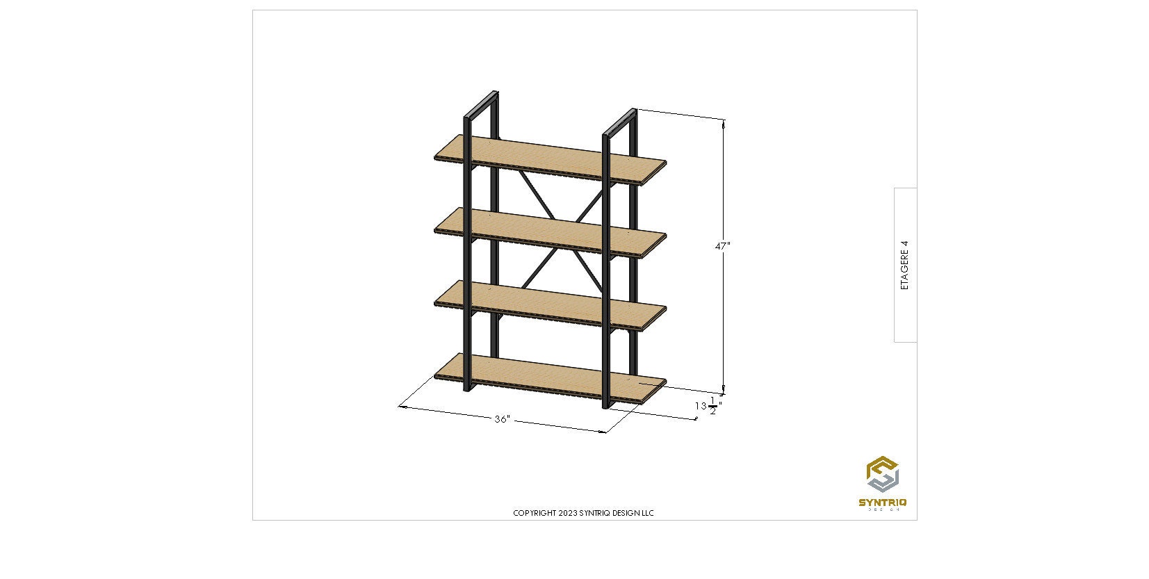 Etagere 4 Tier Bookcase. DIY Digital File Plans Etsy