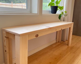 Classic Minimalist Bench. Simple Bench Plans. Entry Level Build. DIY Digital File. Lightweight Standard Height. 4ft Long