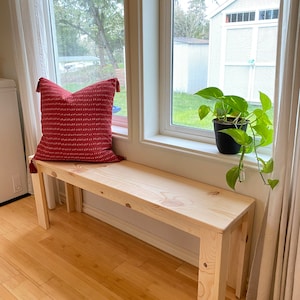 Classic Minimalist Bench. Simple Bench Plans. Entry Level Build. DIY Digital File. Lightweight Standard Height. 4ft Long image 2