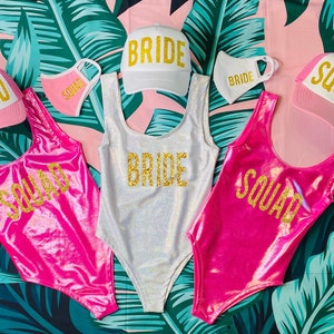 BRIDE Swimsuit, Pink Bathing Suit Bachelorette Party Swimsuit, Bachelorette  Party Shirts, Bride One Piece, Bride Swimsuit , Bride Swimwear 