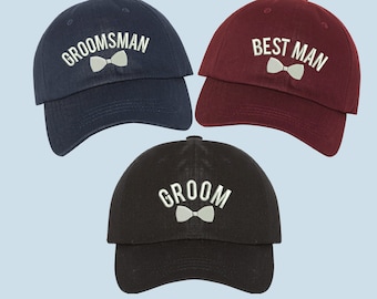 Bachelor Party Hats Groom and Groomsman Baseball hats Dad Hats for Hats for Groom and Groomsmen Gift for Best man Wedding Gifts Groom Gift