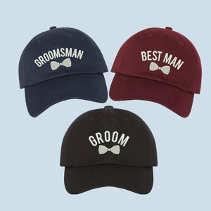 Bachelor Party Hats Groom and Groomsman Baseball hats Dad Hats for Hats for Groom and Groomsmen Gift for Best man Wedding Gifts Groom Gift