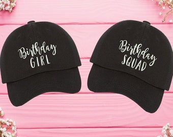 Birthday Girl & Squad Dad Hats, 40th Birthday Baseball hat, 21st Birthday Dad Cap, Dirty 30 Cap, Unisex Hat