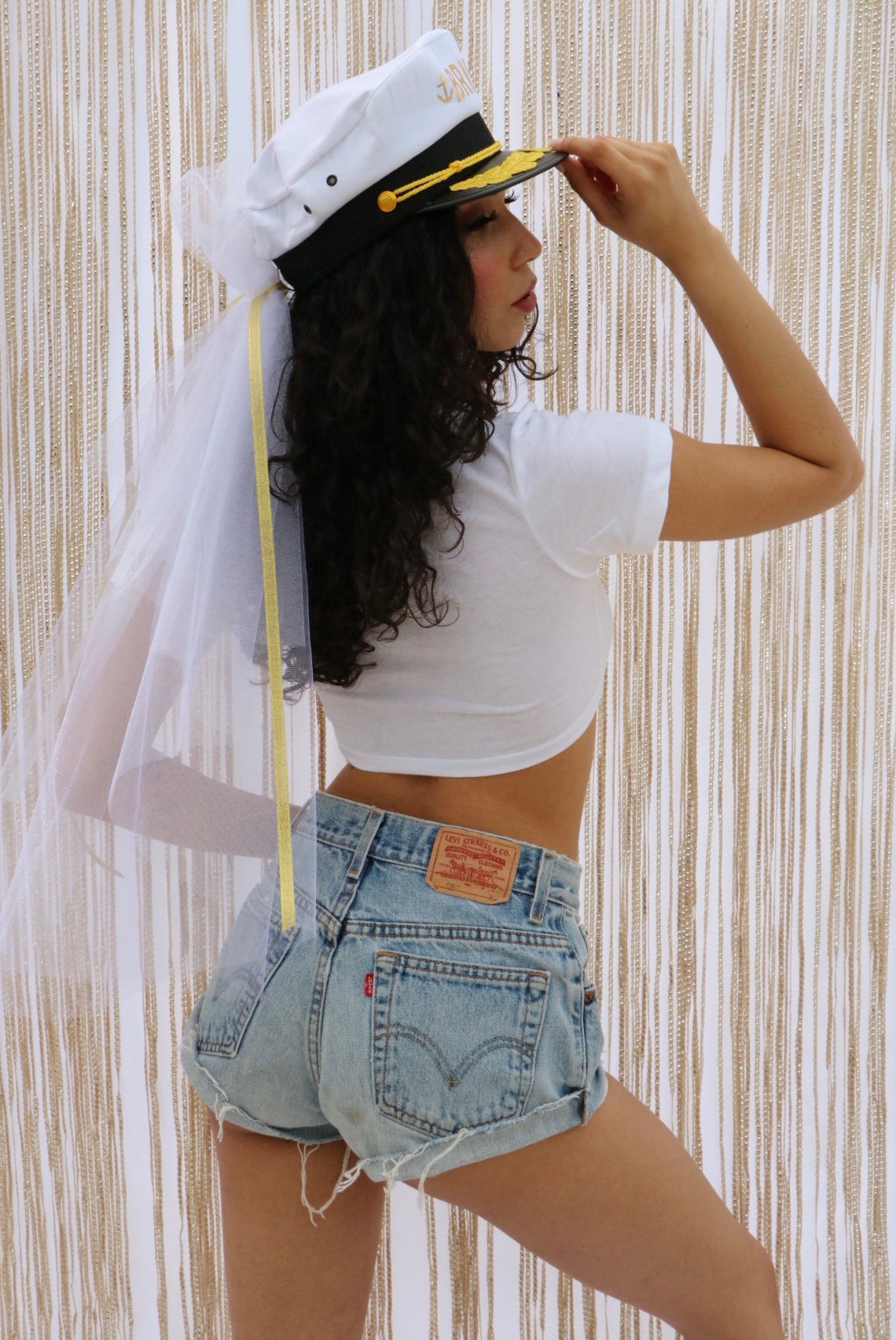 Bride Captain Hat With Veil Bachelorette Party Bride Etsy