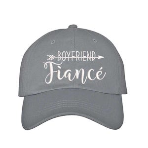 Girlfriend Fiancée & Boyfriend Fiancé Hat Set Engagement Hats for Couples, Proposal Gift, His and Hers Engagement Embroidered Baseball Caps image 9