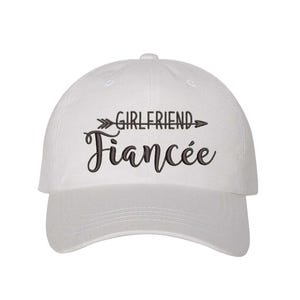 Girlfriend Fiancée & Boyfriend Fiancé Hat Set Engagement Hats for Couples, Proposal Gift, His and Hers Engagement Embroidered Baseball Caps image 3