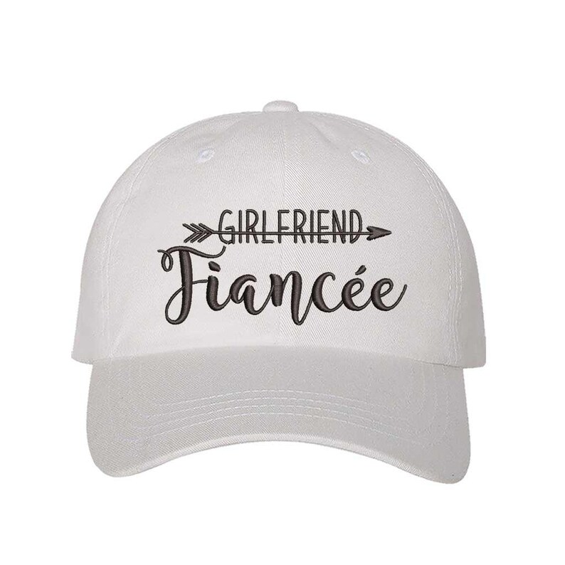 Girlfriend Fiancée & Boyfriend Fiancé Hat Set Engagement Hats for Couples, Proposal Gift, His and Hers Engagement Embroidered Baseball Caps image 3
