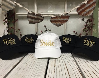Bride and Tribe Baseball Hats, Bachelorette Party Caps