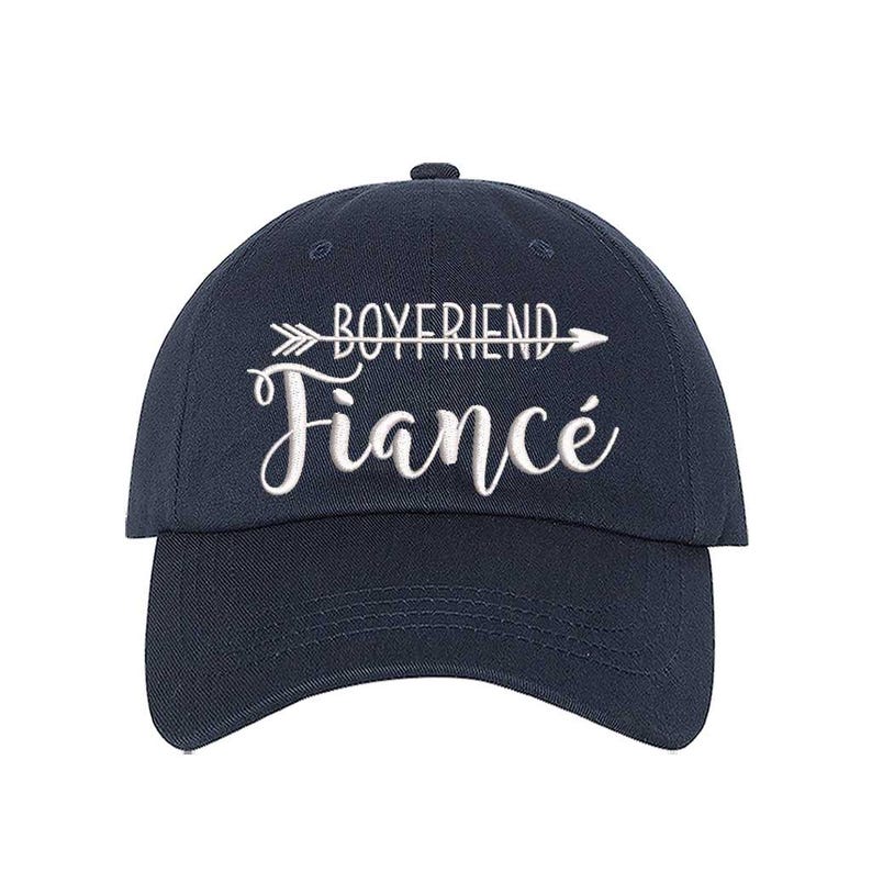 Girlfriend Fiancée & Boyfriend Fiancé Hat Set Engagement Hats for Couples, Proposal Gift, His and Hers Engagement Embroidered Baseball Caps image 8