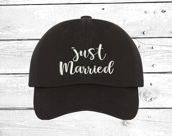 JUST MARRIED for women, Dad Hats, Wedding Day Baseball hat, Bride Dad Cap, Marriage Cap, Unisex Hat