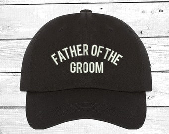 Father of the Groom Dad Hats, Father of the bride hat, Block Font hat, Wedding Day Baseball hat, Father's Dad Cap, Marriage Cap, Unisex Hat