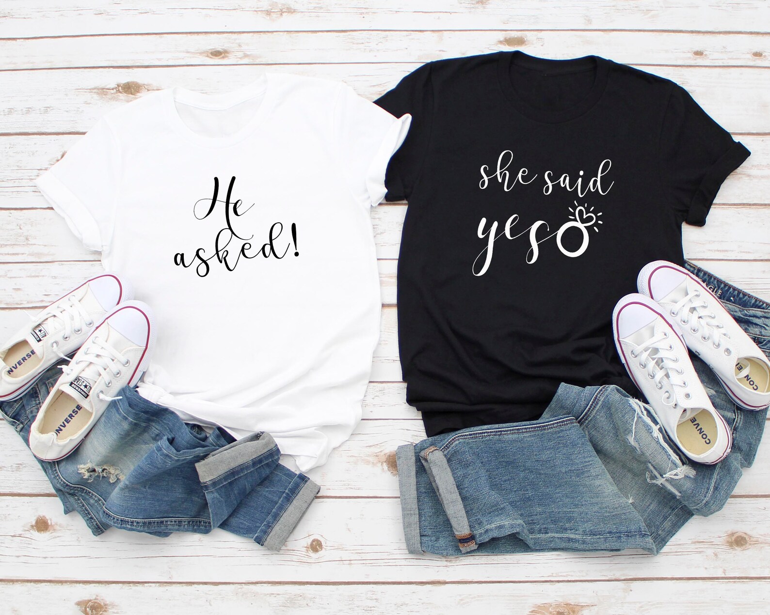 She Said Yes Tshirts Engagement Party Tshirts for Fiancé Etsy