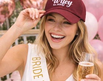 Wifey Est. 2026 Embroidered Baseball Hat – Bride to Be Hat, Bachelorette Party Hat, Wedding Year Cap, Bridal Gift
