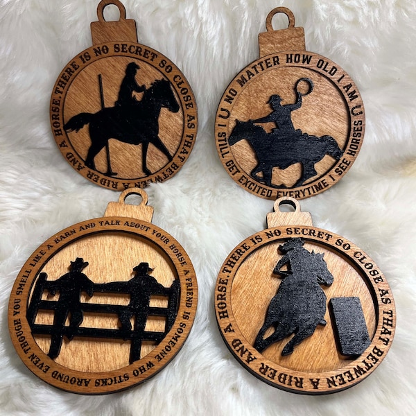 Adorno de caballo cortado con láser Archivo DIGITAL