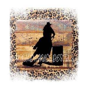 Leopard Western Barrel Racer PNG Sublimation, DTF Digital file