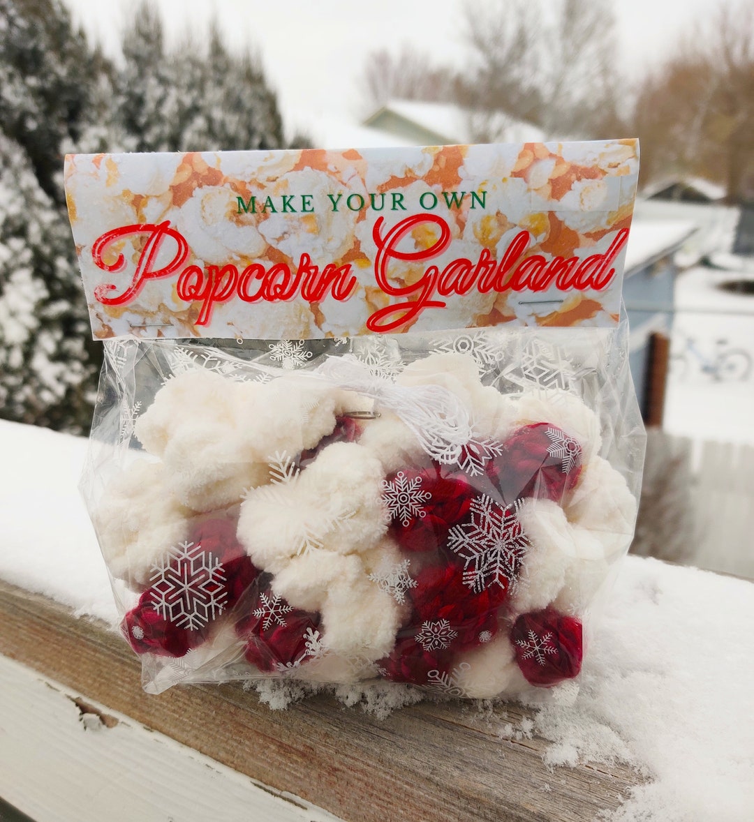 DIY Popcorn Garland With Crochet Popcorn and Berries Etsy