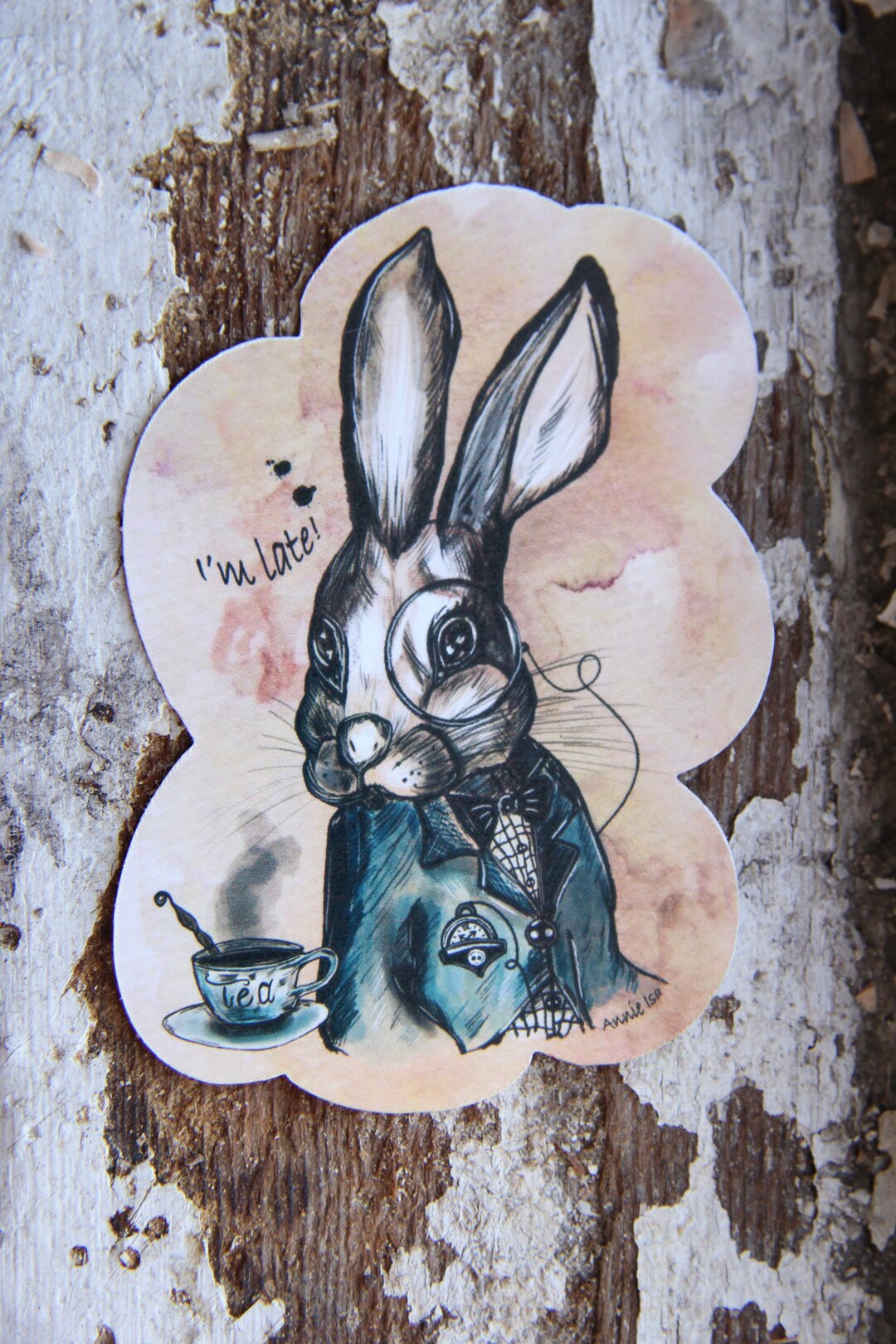 Alice in Wonderland, White Rabbit Sticker - Etsy