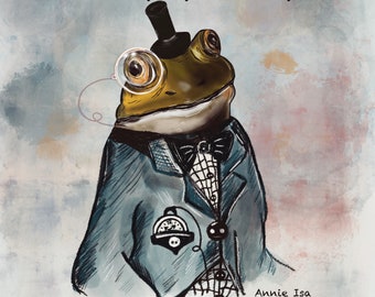 Mr frog print, art print, fairytale art print